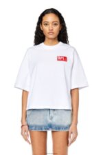 бг Diesel Жени t-rowylabel бяло N2F26922 облекло - Image 3