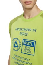 бг Diesel мъже т-диеглана зелен флуо N2F26203 облекло - Image 4